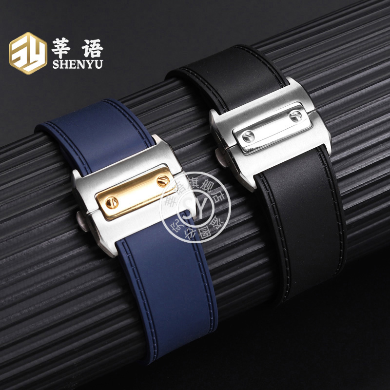 Shenyu Rubber watch strap For  - огляд і ціна Cartier Watch Santos