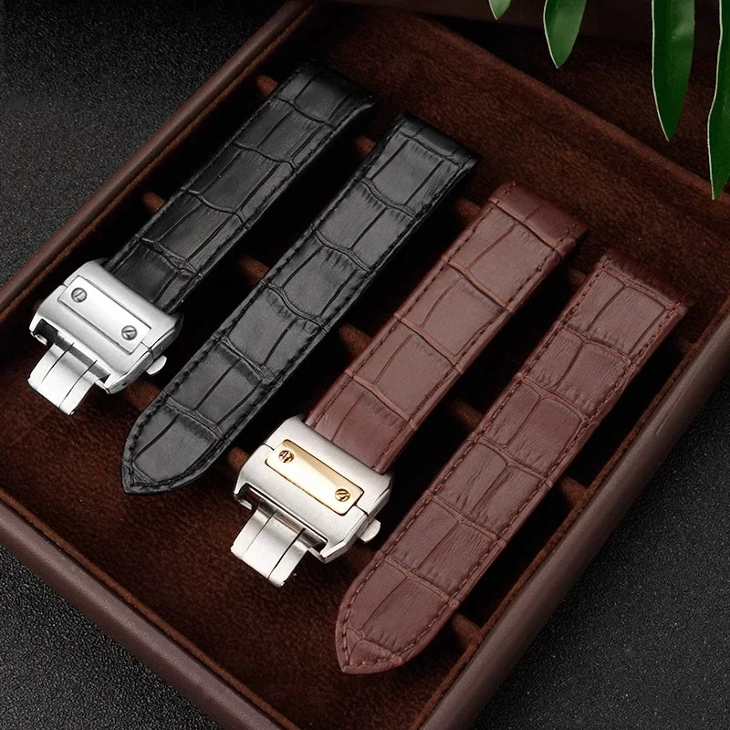 20mm 23mm Genuine Leather Watc - огляд і ціна Cartier Watch Santos